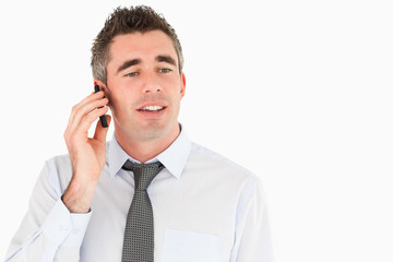 Business manager making a phone call