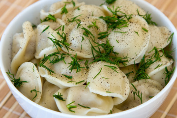 Pelmeni - traditional russian dish.