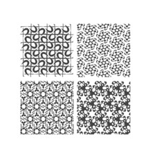 Plakat Set of black and white geometric patterns