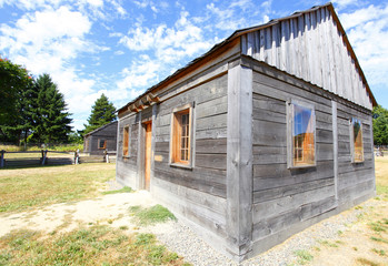Wood cabins on the homestead