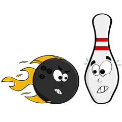 Angry ball scares pin