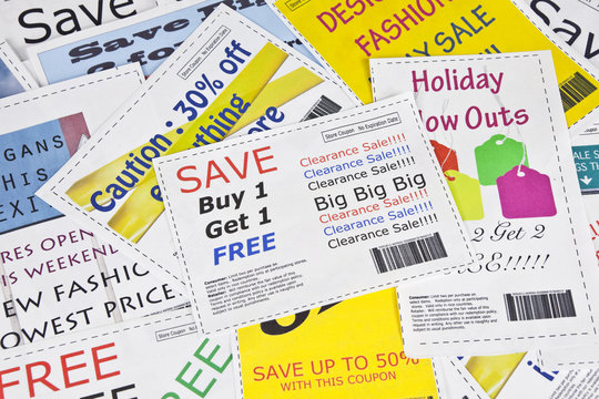 Fake Fashion Coupon Clippings Background