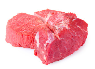 raw meat isolated on white