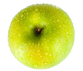 delicious ripe green apple isolated on white