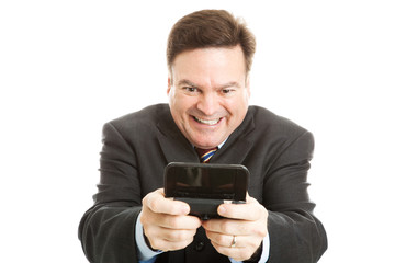 Horny Businessman Texting