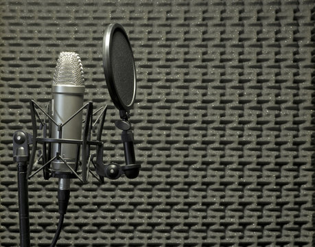 Microphone in Acoustic Booth
