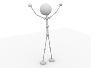 3d character happy feeling