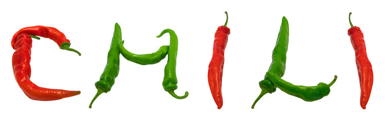 CHILI text composed of peppers