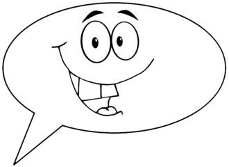 Outlined Cartoon Speech Bubble Speak