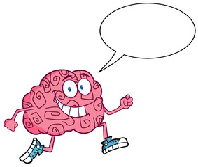 Running Brain With Speech Bubble