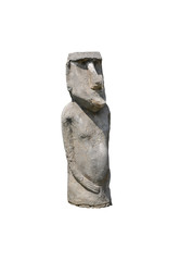 Moai statue - Easter Island - white background - obrazy, fototapety, plakaty