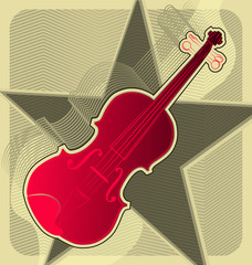 Modern abstract musical designed background. Violin.