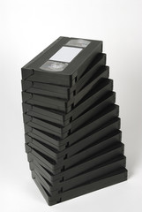 Cintas de vídeo VHS en torre