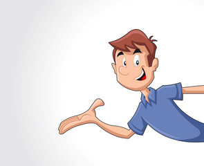 Cartoon man wearing blue shirt