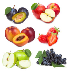 set with fruits and berries