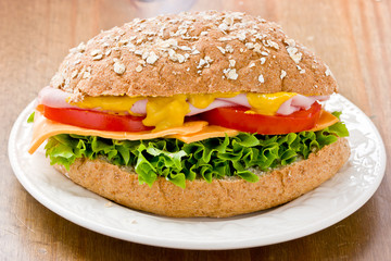 Wholemeal Ham Salad  Sandwich