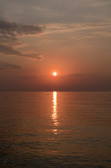 Sunrise over sea in summer day
