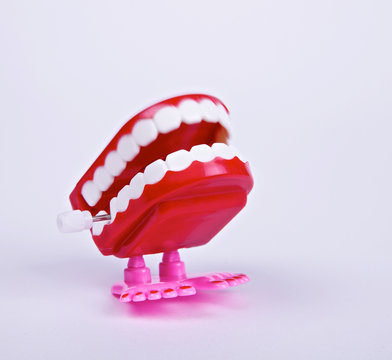 A teeth wind up toy