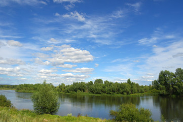 Fototapeta na wymiar Beautiful summer landscape with river