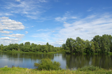 Fototapeta na wymiar Beautiful summer landscape with river