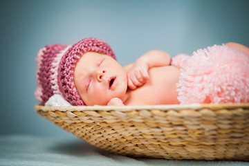 Portrait of a newborn caucasian girl © mathom