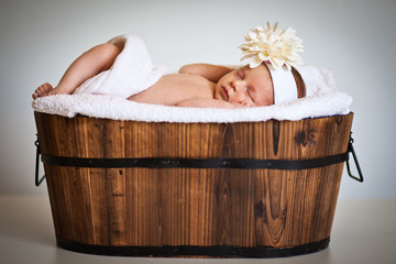 Portrait of a newborn caucasian girl © mathom