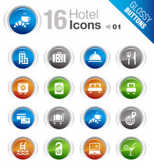 Glossy Buttons - Hotel icons