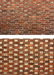 Patterned Red and beige Brick Wall Plain