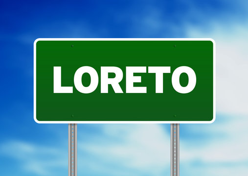 Green Road Sign - Loreto