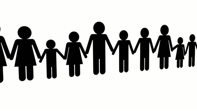 Menschenkette Hand in Hand