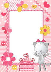 Children's photo framework. Cat.