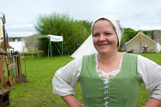 woman in historic garment