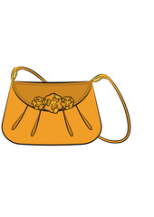 Cartoon woman's bag. Vector