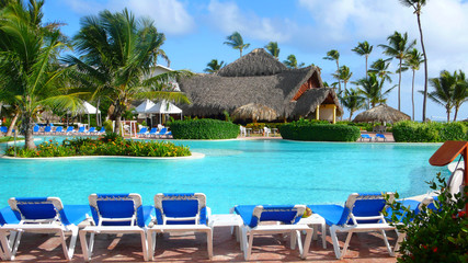 Relaxing pool in Caribbean