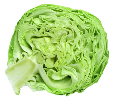 Sliced cabbage isolated over white background