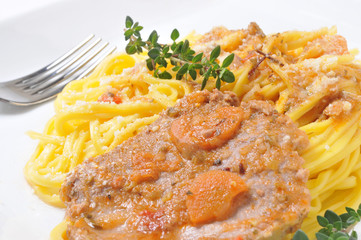 spaghetti with meat