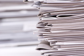 a stack of magazines