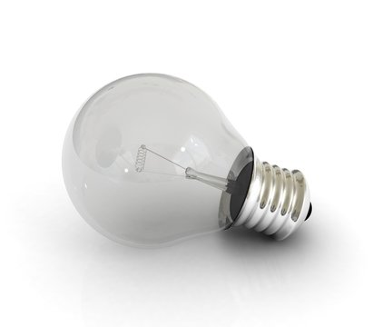 Light bulb on white surfase