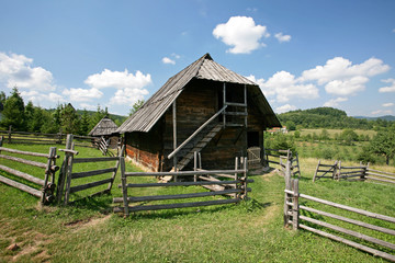 Traditional serbian house in  ethno-village