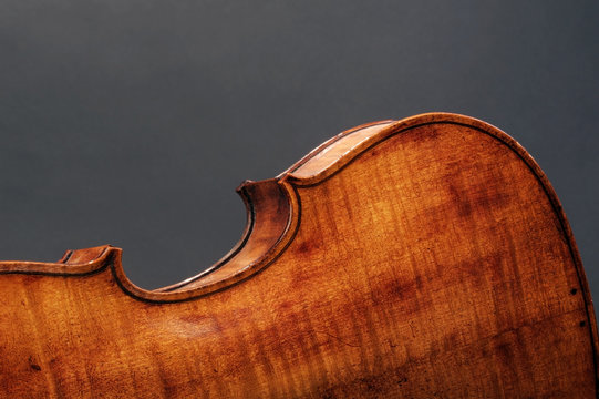 Back side of violin with lots of room for your type.