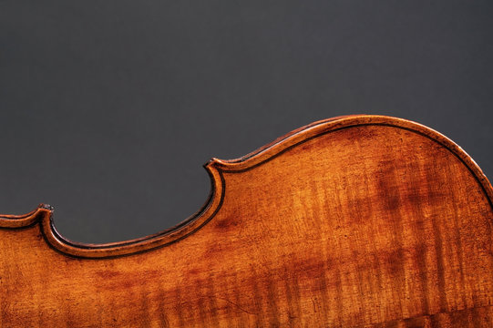 Back side of violin with lots of room for your type.