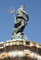 Fountain of Neptune  in italian town Trento