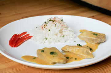 Schweinemedaillon mit Reis