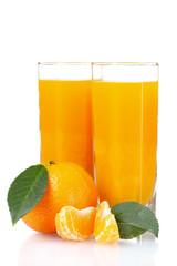Glass of fresh tangerine juice