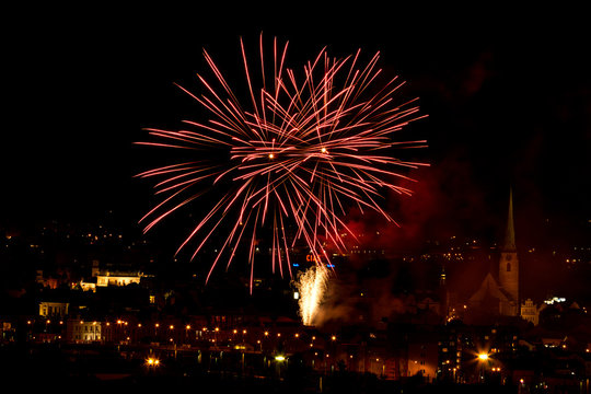 Fireworks over the old city