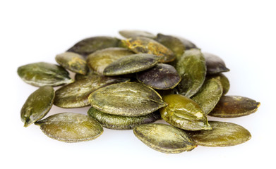 pumpkin seeds isolated on white