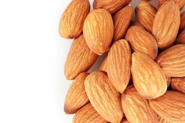 almonds isolated on white