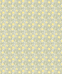 Yellow flowers seamless background