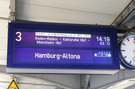 Anzeigetafel Bahnhof