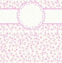 floral pattern with frame and seamless background